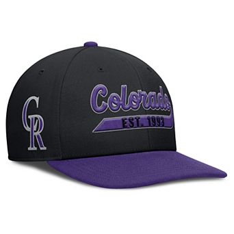 Men's Nike Black/Purple Colorado Rockies Pro Performance Snapback Hat