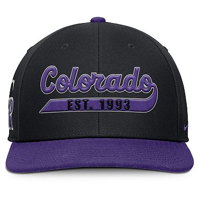 Men's Nike Black/Purple Colorado Rockies Pro Performance Snapback Hat
