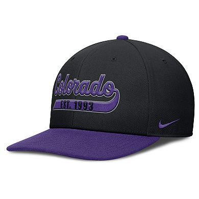 Men's Nike Black/Purple Colorado Rockies Pro Performance Snapback Hat