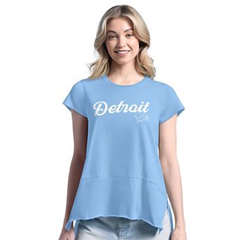 Women's Margaritaville Blue Detroit Lions Gametime Is Paradise T-Shirt