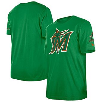 Men's New Era Kelly Green Miami Marlins St. Patrick's Day Shamrock Fill T-Shirt