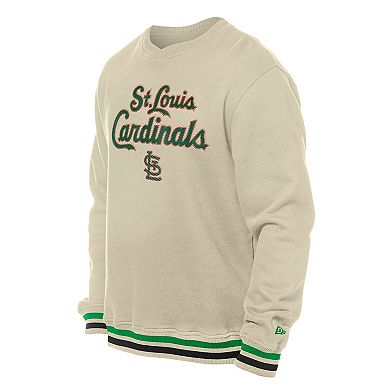 Men's New Era Cream St. Louis Cardinals St. Patrick's Day Twill Pullover Sweatshirt
