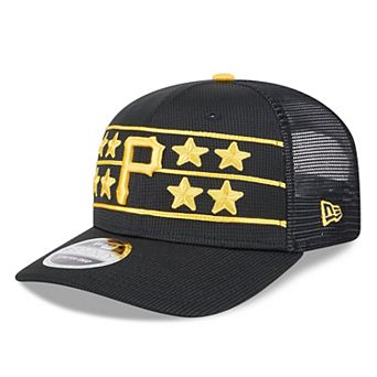 Men's New Era Black Pittsburgh Pirates 2025 Batting Practice 9SEVENTY Stretch-Snap Trucker Hat