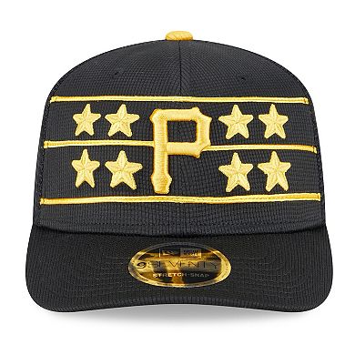 Men's New Era Black Pittsburgh Pirates 2025 Batting Practice 9SEVENTY Stretch-Snap Trucker Hat
