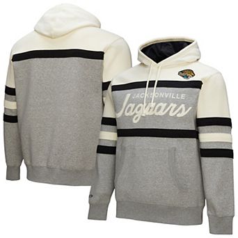Men's Mitchell & Ness Heather Gray Jacksonville Jaguars Head Coach Vintage Logo Pullover Hoodie