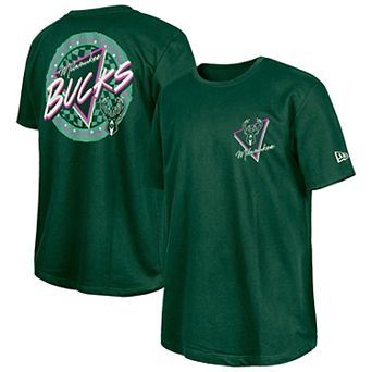 Men's New Era Hunter Green Milwaukee Bucks Glow-in-the-Dark T-Shirt