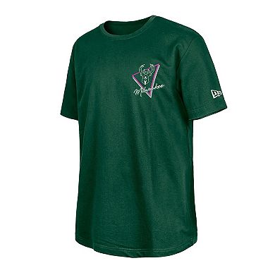 Men's New Era Hunter Green Milwaukee Bucks Glow-in-the-Dark T-Shirt