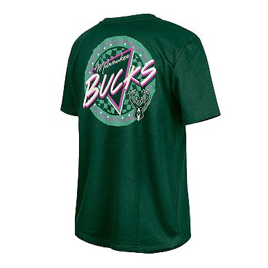 Men's New Era Hunter Green Milwaukee Bucks Glow-in-the-Dark T-Shirt