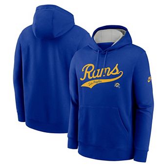 Men's Nike Royal Los Angeles Rams Rewind Club Logo Pullover Hoodie