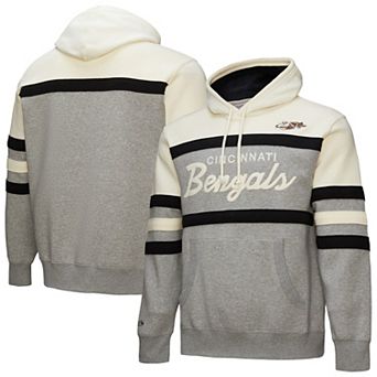 Men's Mitchell & Ness Heather Gray Cincinnati Bengals Head Coach Vintage Logo Pullover Hoodie