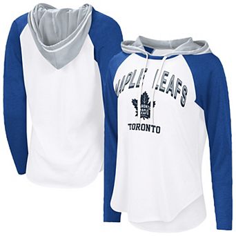 Women's��G-III 4Her by Carl Banks White Toronto Maple Leafs VIP Raglan Long Sleeve Hoodie T-Shirt