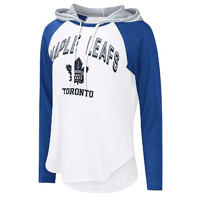 Women's G-III 4Her by Carl Banks White Toronto Maple Leafs VIP Raglan Long Sleeve Hoodie T-Shirt