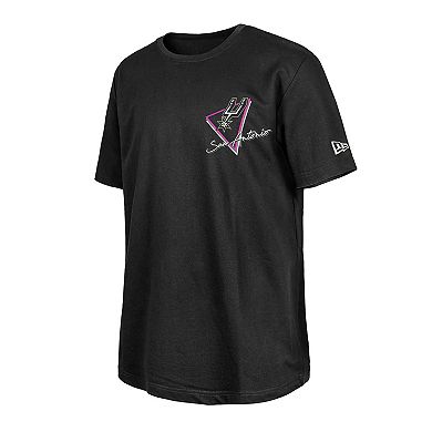 ��New Era Black San Antonio Spurs Glow-in-the-Dark T-Shirt