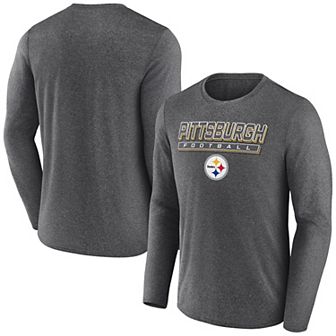 Men's Fanatics Heather Charcoal Pittsburgh Steelers Fundamentals Long Sleeve T-Shirt