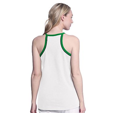 Women's G-III 4Her by Carl Banks White Boston Celtics Curveball Racerback Tank Top