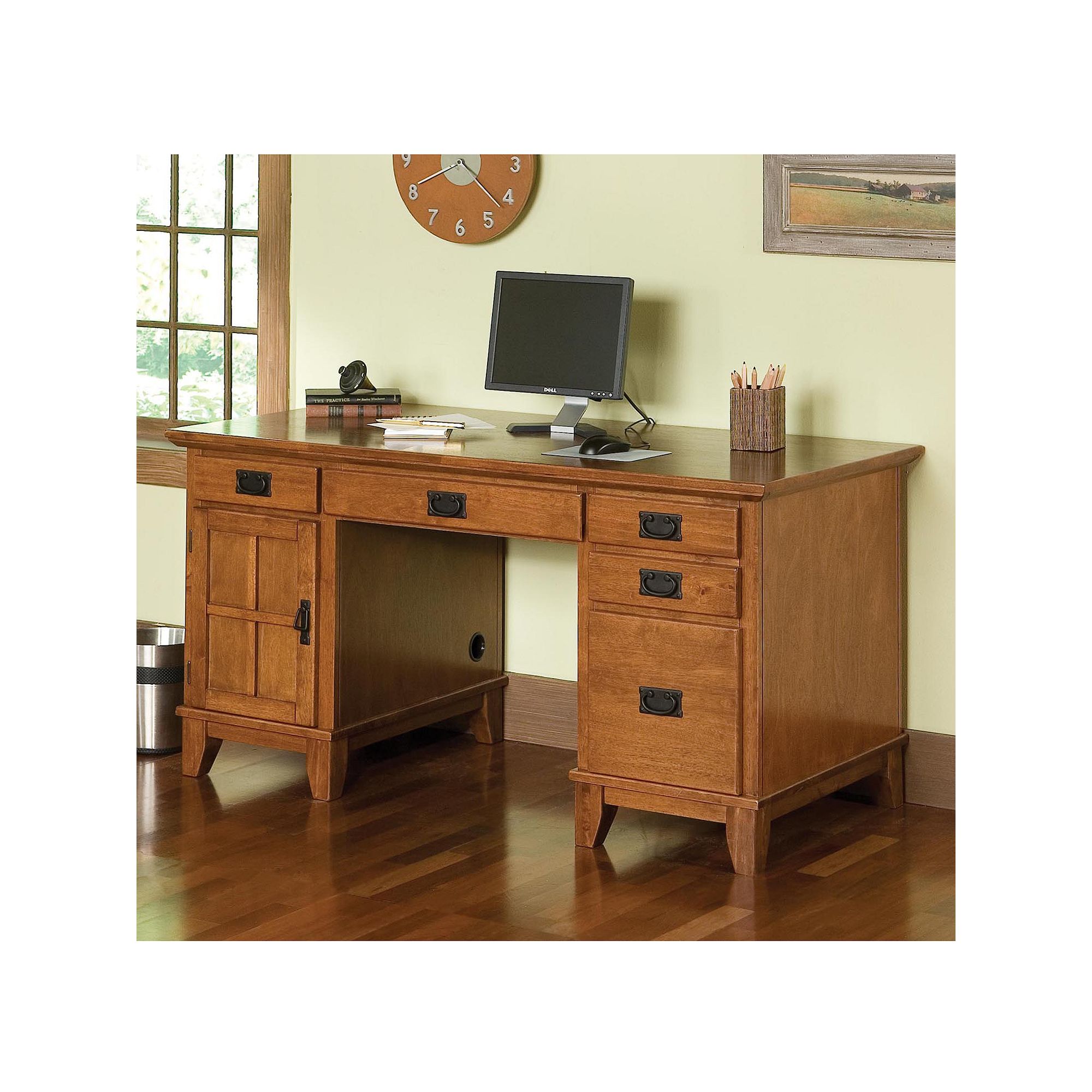 Arts & Crafts Double Pedestal Desk, Cottage