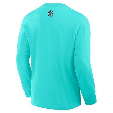 Men's Fanatics Light Blue Seattle Kraken Rewind Long Sleeve T-Shirt
