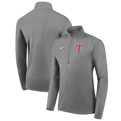 Men's Nike Gray Texas Rangers Team Logo Element Performance Half-Zip Pullover Jacket