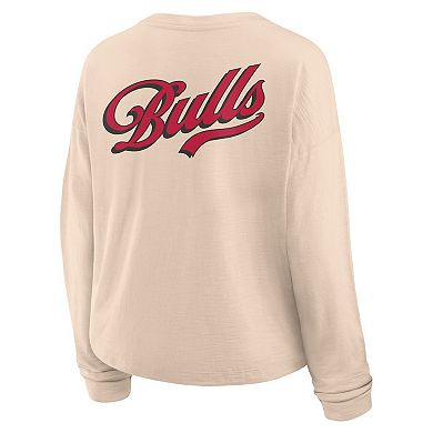 Women's Fanatics Natural Chicago Bulls Boxed Out Drop Fashion Long Sleeve T-Shirt