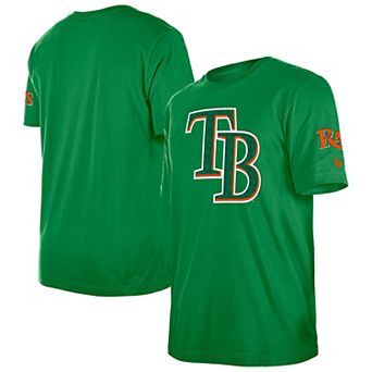 Men's New Era Kelly Green Tampa Bay Rays St. Patrick's Day Shamrock Fill T-Shirt