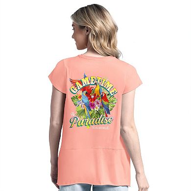 Women's Margaritaville Pink Miami Dolphins Gametime Is Paradise T-Shirt
