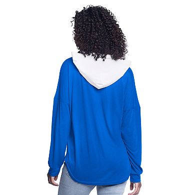 Women's G-III 4Her by Carl Banks Blue Orlando Magic Bench Player Oversized Long Sleeve Hooded Top
