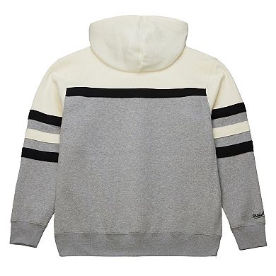 Men's Mitchell & Ness Cream/Gray Dallas Cowboys Head Coach Vintage Logo Pullover Hoodie