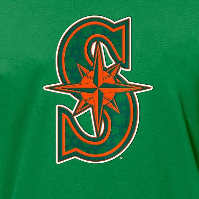 Men's New Era Kelly Green Seattle Mariners St. Patrick's Day Shamrock Fill T-Shirt