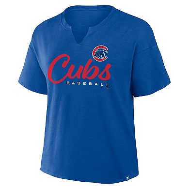Women's Fanatics Royal Chicago Cubs Fan Fave Stadium Slub Boxy T-Shirt