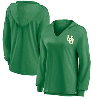 Women's Fanatics Apple Green Oregon Ducks Iconic Slub Lightweight Pullover Hoodie