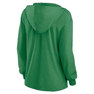 Women's Fanatics Apple Green Oregon Ducks Iconic Slub Lightweight Pullover Hoodie