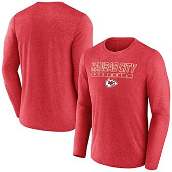 Men's Fanatics Heather Red Kansas City Chiefs Fundamentals Long Sleeve T-Shirt