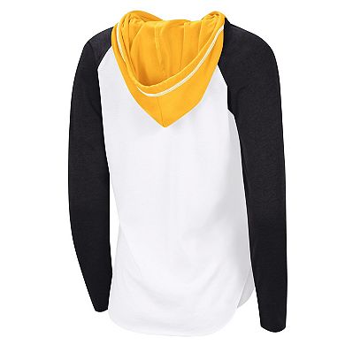 Women's G-III 4Her by Carl Banks White Pittsburgh Penguins VIP Raglan Long Sleeve Hoodie T-Shirt