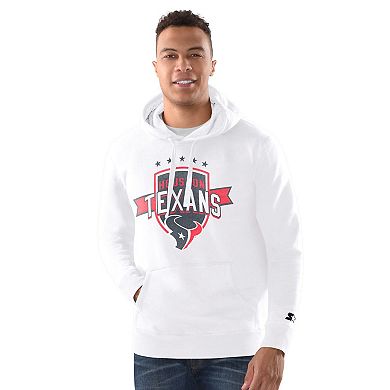 Men's Starter White Houston Texans Vintage Pullover Hoodie