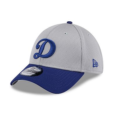 Men's New Era Gray/Royal Los Angeles Dodgers 2025 Batting Practice 39THIRTY Flex Hat