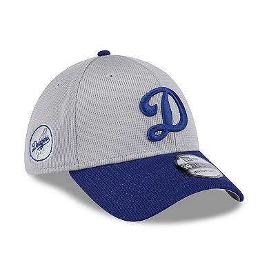 Men's New Era Gray/Royal Los Angeles Dodgers 2025 Batting Practice 39THIRTY Flex Hat