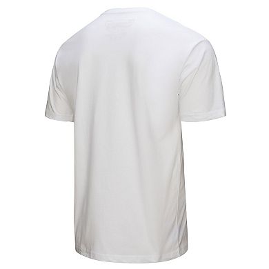 Men's Mitchell & Ness Magic Johnson White Los Angeles Lakers Hardwood Classics Chalked Up T-Shirt