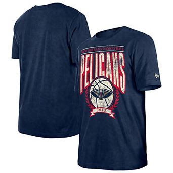 Men's New Era Navy New Orleans Pelicans Hardwood Classics Oversized Boxy Mineral Wash T-Shirt