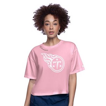 Women's Starter Pink Tennessee Titans Play the Ball Boxy Cropped T-Shirt