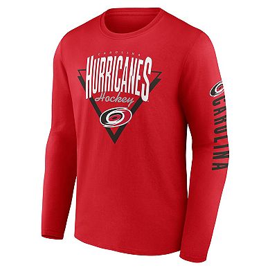 Men's Fanatics Red Carolina Hurricanes Headline Long Sleeve T-Shirt