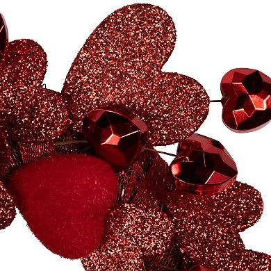 Red Heart Shaped Glittered Valentine's Day Wreath - 22"