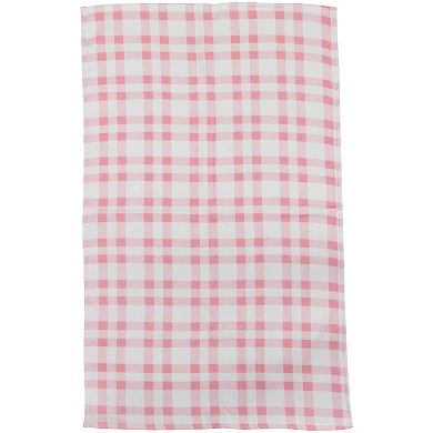 Plaid and Hearts Valentine's Day Kitchen Tea Towels - 26" - Pink and Red - Set of 2