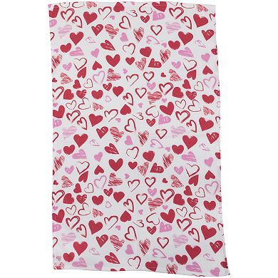 Plaid and Hearts Valentine's Day Kitchen Tea Towels - 26" - Pink and Red - Set of 2
