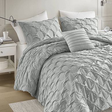 510 Design Bailey Diamond Pucker Woven Comforter Set with Throw Pillow