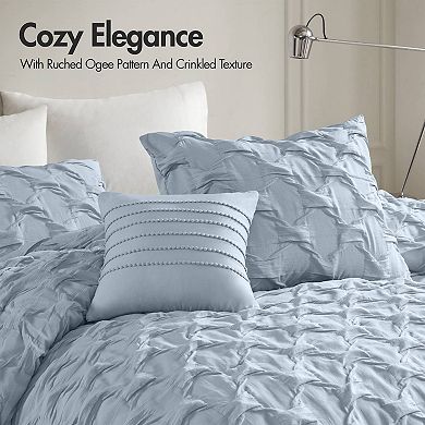510 Design Bailey Diamond Pucker Woven Comforter Set with Throw Pillow