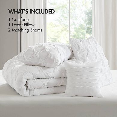 510 Design Bailey Diamond Pucker Woven Comforter Set with Throw Pillow