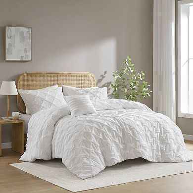 510 Design Bailey Diamond Pucker Woven Comforter Set with Throw Pillow