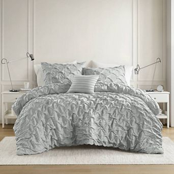 510 Design Bailey Diamond Pucker Woven Comforter Set with Throw Pillow