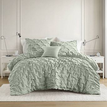 510 Design Bailey Diamond Pucker Woven Comforter Set with Throw Pillow