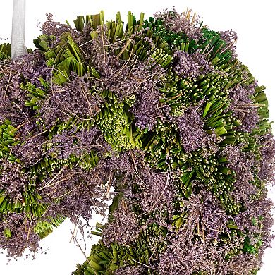 Moss and Twig Valentine's Day Heart Artificial Wreath - 14.5" - Purple